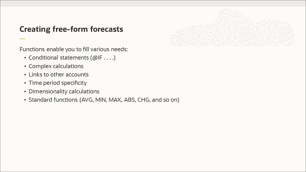 Creating free-form forecasts
